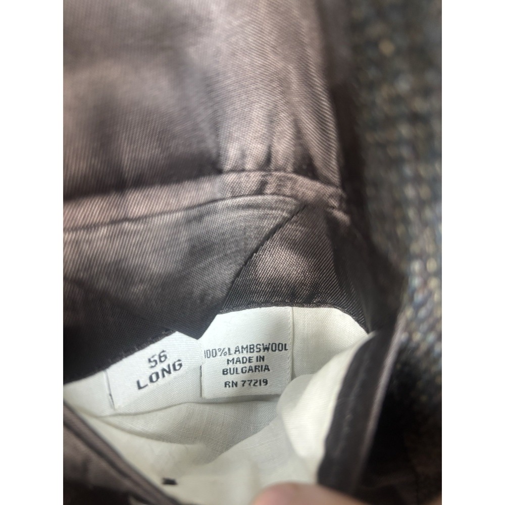 Joseph & Feiss 56L Brown Houndstooth 100% Lambs Wool Blazer Jacket Sport Coat - Picture 6 of 13